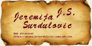 Jeremija Surdulović vizit kartica